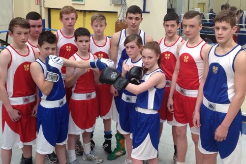 The Ulster Boys & Girls team who will compete in the HSK Box Cup in Denmark from 11th to the 13th of Oct. (St John Bosco's) Kane Tucker is second from the right.